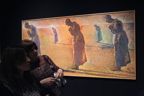 Muchas de las pinturas en general ya no se exponen, lo que aumenta su valor. En la foto: "Aurora, mediodía, atardecer y crepúsculo", 1979.